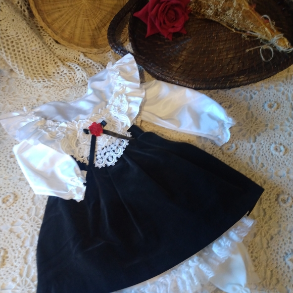Vintage Black and White Kids Formal Dress - Picture 3 of 12